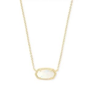 Kendra Scott - Elisa Gold Pendant Necklace in White Kyocera Opal